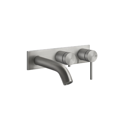 Gessi 316 54136#239 Встраиваемый смеситель на 2 источника, с изливом 168-138мм и переключателем (внешняя часть), цвет: steel brushed