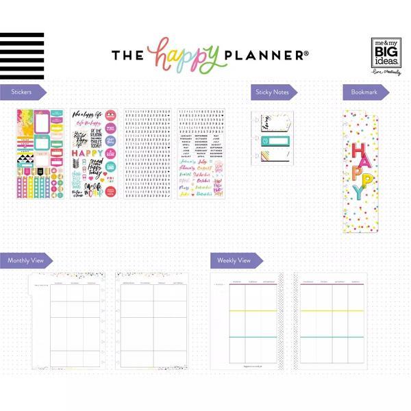 Набор для заполнения ежедневника  + планер Classic Happy Planner® Box Kit - 19,3 х 24,3см. -Colorful Happy (НЕ датирован)