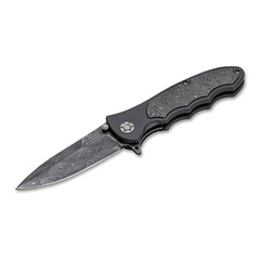 Фото Складной нож Boker Collection Leopard-Damast III, сталь дамаск, рукоять титан/карбон