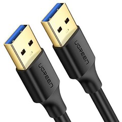 Кабель UGREEN US128 (10370) USB-A 3.0 Male to Male Cable 1м, черный