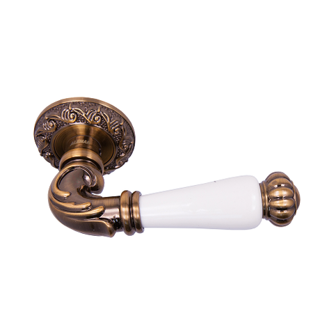Ручка раздельная ALEMAR A8230-20 BCF/CREAM CERAMIC кофе глянец/беж.керамика