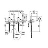 Gessi Rettangolo T 20337#031 Смеситель для ванны на 4 отверстия, излив со встроенным переключателем, шланг 1,5м+убирающаяся лейка, цвет: хром