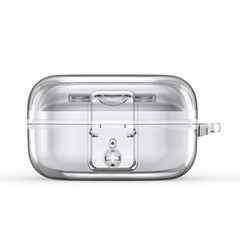 Прозрачный плотный чехол из TPU для наушников Samsung Buds4 и Buds 4 Pro, серия SECI Series от Dux Ducis, в комплекте с карабином
