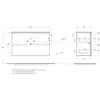 BelBagno UNO-MINI-1000-2C-SO-VO База под раковину подвесная с фрезерованными ручк. по всей длине фасада с двумя выкатн. ящ., Еловый Мат.,1000x395x608