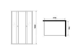Душевое ограждение Niagara Eco NG-1012-14QMT (120х80х190) прямоугольник,раздвижное,хром,стекло матовое,1 место