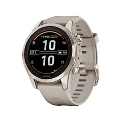 Умные часы Garmin Fenix 7S Pro, 42mm, Sapphire Solar Soft Gold with Light Sand Band (010-02776-15)