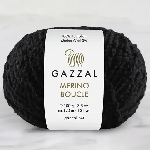Пряжа Gazzal Merino Boucle 3766 черный