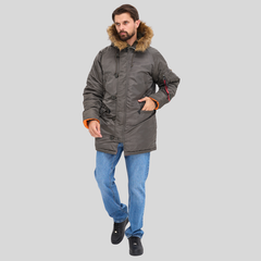 Парка Alpha Industries N-3B Slim Fit Replica Grey (Серая)