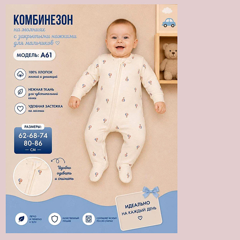 Комбинезон хлопок м (62-86) 260815-R1526