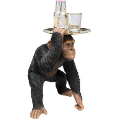 Фигура декоративная Butler Playing Chimp «Шимпанзе-музыкант дворецкий» 52 см, Чёрный