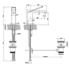 Gessi Rettangolo K 53001#031 Смеситель для раковины на 1 отверстие, с донным клапаном, цвет: хром