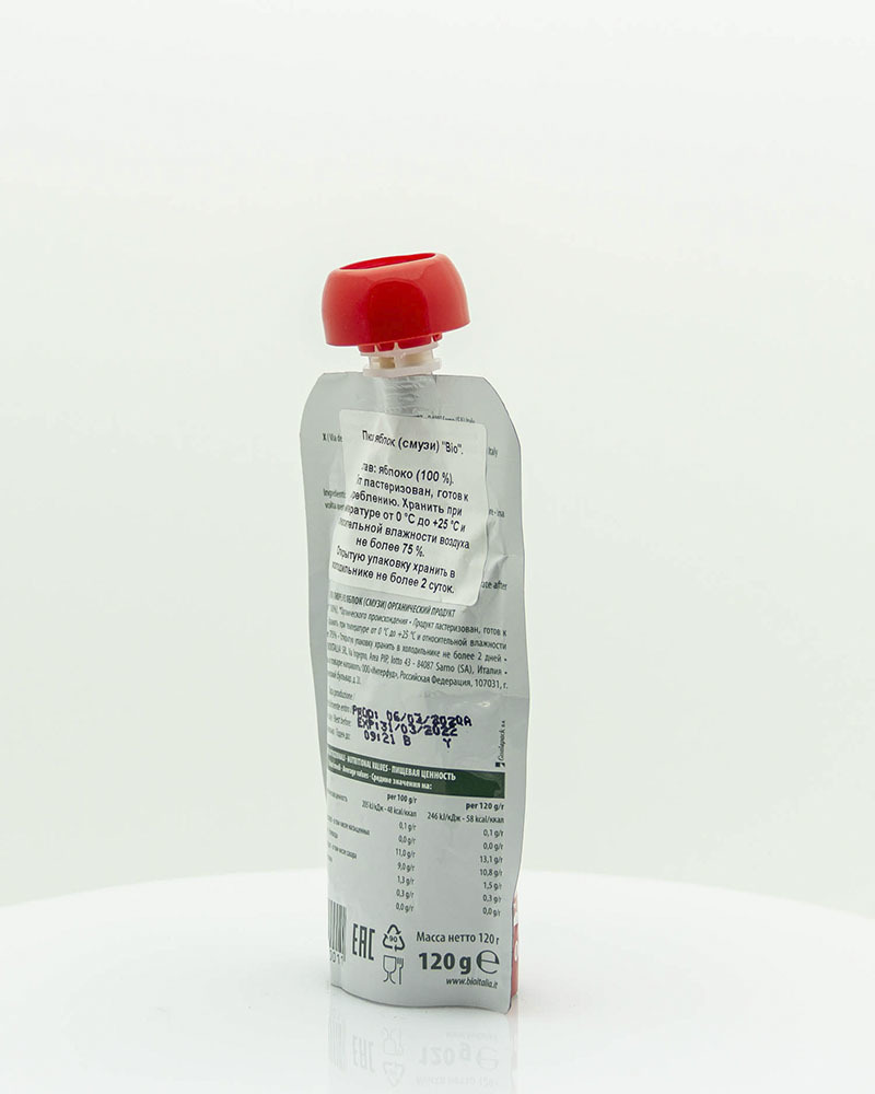 Пюре Bioitalia из Яблока-Смузи 120 г