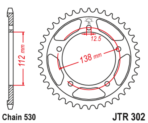 10508-43 звезда задняя (ведомая) стальная , 530, AFAM (JTR302.43)