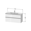 Duravit D-Neo DE436402222 Тумбочка подвесная, 625x1210x462, 1 ящик цвет: белый высокоглянцевый