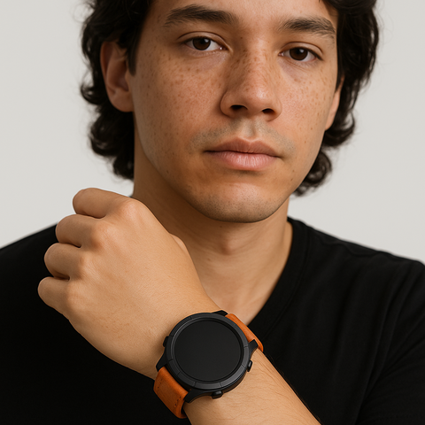 Ремешок для часов Garmin 43 mm классический из кожи теленка, оранжевого цвета