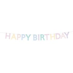 Гирлянда пастельная "С Днем Рождения" [Happy Birthday] 1.8 м