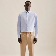Сорочка мужская Seidensticker Slim Fit 01.646005-13 из твила голубая, удлиненный рукав
