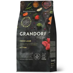 Сухой корм беззерновой GRANDORF FRESH CAT Lamb KITTEN ягненок с бататом для котят, беременных или кормящих кошек 2кг