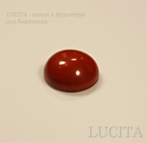 Кабошон круглый Яшма красная 8х4 мм ()