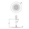Gessi Shower316 54152#239 Душевая головка шарнирная для потолочного крепления на 1/2” с защитой от известкового налёта, высота 243мм, цвет: шлифованная сталь