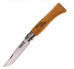 Фото Нож Opinel №8, углеродистая сталь, рукоять из дерева бука, с чехлом, в деревянной коробке, 000815