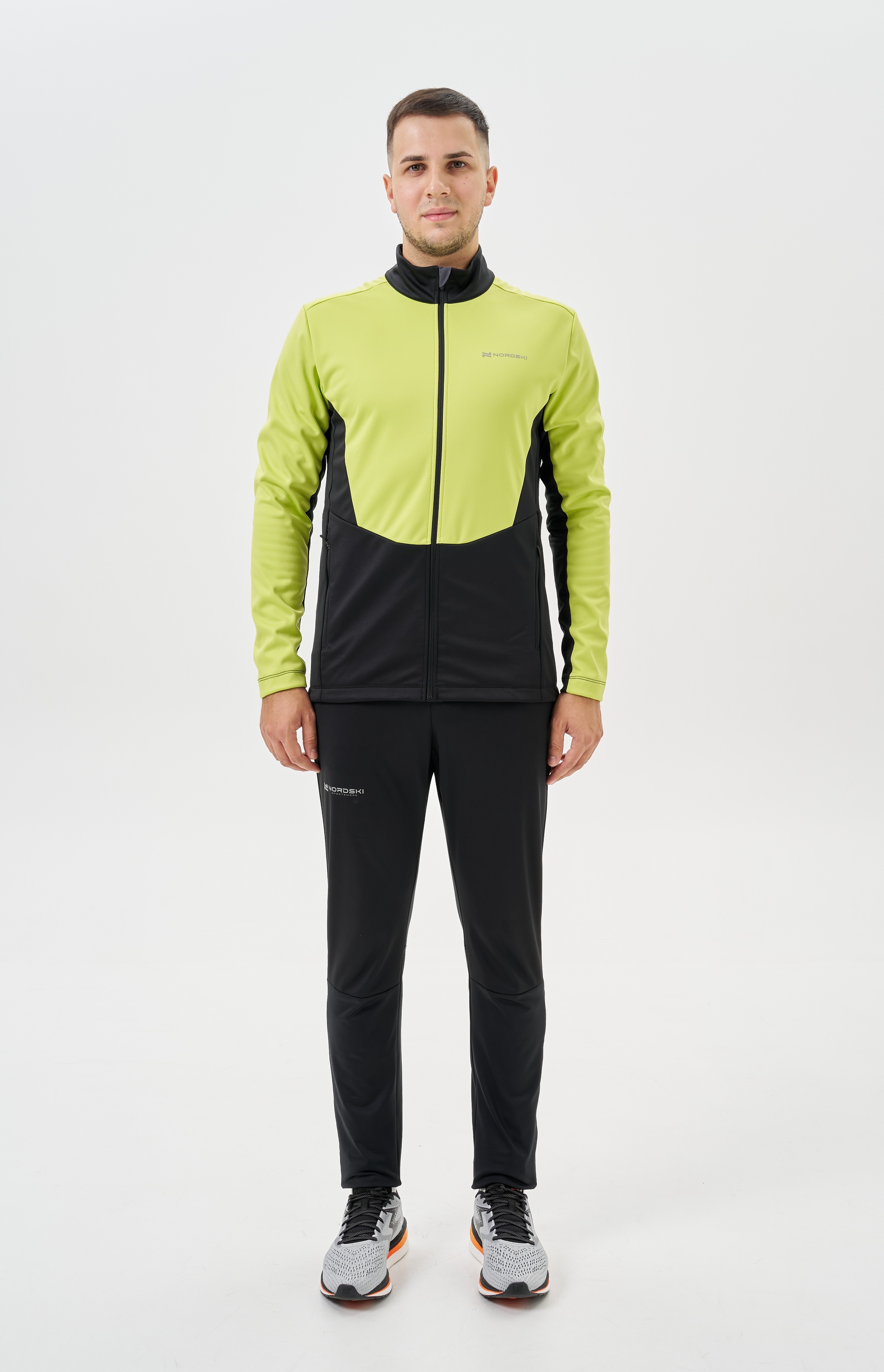 Мужской тренировочный лыжный костюм Nordski Advance lime-black - 3
