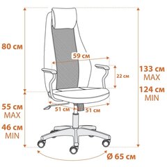 Кресло Авиатор/Aviator серый/серый, 29/W-12