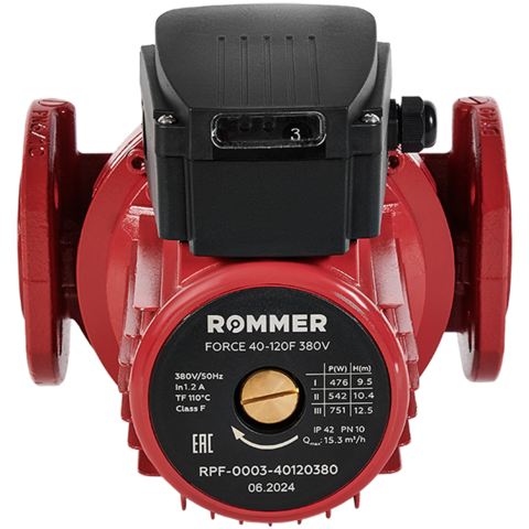 Циркуляционный насос фланцевый трехскоростной ROMMER 40-120F 380V RPF-0003-40120380