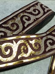Тесьма жаккард, ш. 5 см, коричневый