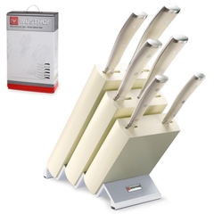 Набор из 6 кухонных ножей и подставки WUSTHOF Ikon Cream White арт. 9877 WUS
