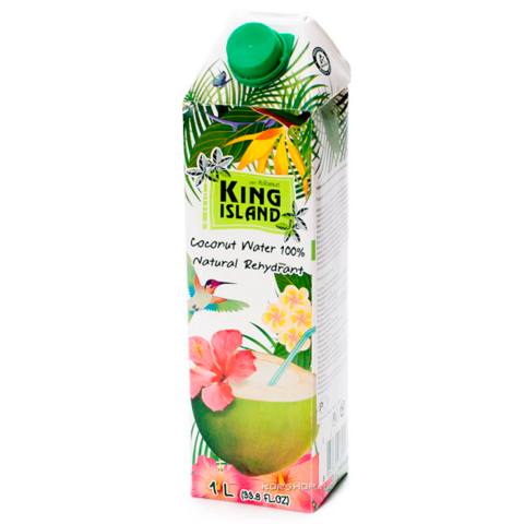 100 % Кокосовая вода без сахара KING ISLAND, 1 литр
