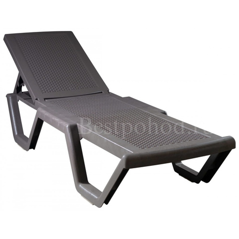 Лежак пластиковый пляжный Sunbed Rattan тортора