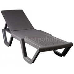 Лежак пластиковый пляжный Sunbed Rattan тортора
