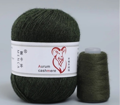 Пряжа Aurum Cashmere 916 зеленый мох