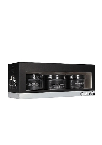 Набор массажных свечей с ароматом розы, ванили и феромонов  Massage Candle Set