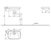 TOTO NEOREST LW3716HY#XW Раковина 596x397x173(50) мм, полувстраив, без отв. под смеситель, с переливом, CeFiONtect цвет: бел