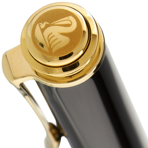 Ручка перьевая Pelikan Souverän® M400 Black and Green GT, F (994855)