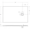 BelBagno TRAY-MR-UNO-AH-140/90-35-W-NO Поддон из искусственного мрамора в комплекте с сифоном с чёрной матовой декоративной накладкой