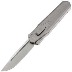 Фото Фронтальный складной нож Remette Swordfish, сталь 14C28N, рукоять алюминий/карбон, серый