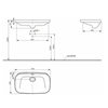 TOTO NEOREST LW3717HY#XW Раковина 746x448x173(50) мм, полувстраиваемая, без отв. под смес, с переливом, CeFiONtect, цвет: белый
