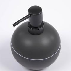 Дозатор для мыла Cerisa из черной керамики с белой деталью