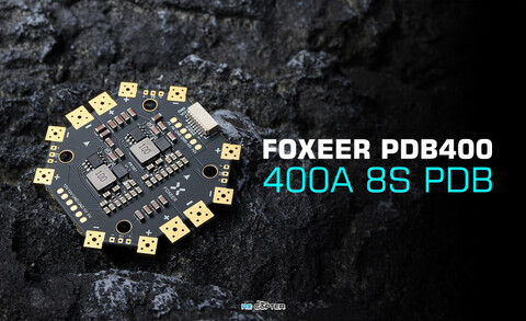 Плата распределения питания Foxeer PDB400 400A 8S, до 2-х батарей (4-8S + 4-8S), х4 ESC (MR1805)