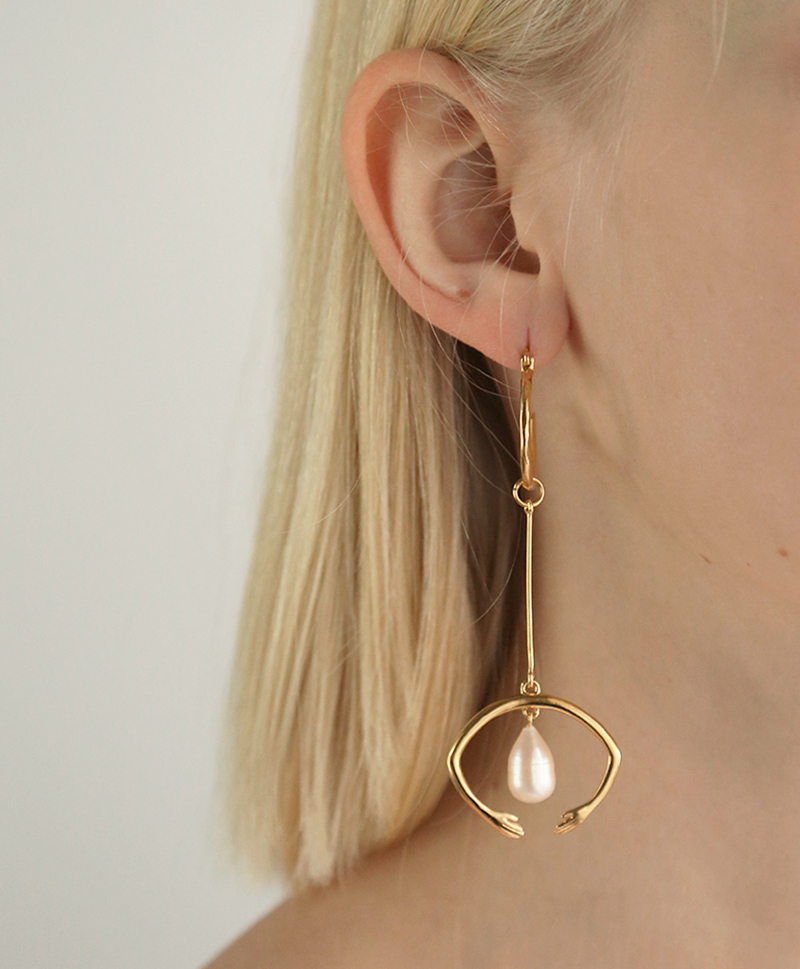Серьги White Nights Dropping Arch Earpieces gold