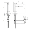 Gessi Rettangolo K 53003#727 Смеситель для раковины высокий на 1 отверстие, однорычажный, с донным клапаном, цвет Brushed Brass PVD