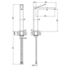 Gessi Rettangolo K 53004#031 Смеситель для раковины на 1 отверстие, излив 213мм, цвет: хром