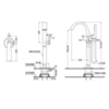 TOTO NEOREST TBP01301R Смеситель для ванны отдельностоящий с ручным душем, латунь, цвет хром (нужно основание TBN01105R)