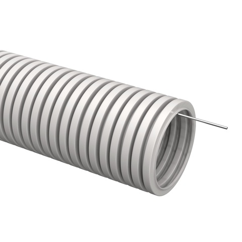 Труба гофрированная ПВХ d 16 с зондом серый CTG20-16-K41-050I , 50м (IEK) 89-6-1-1650