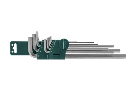 Jonnesway H03SM109S Комплект угловых шестигранников EXTRA LONG 1,5-10мм, 9 предметов S2 материал 47093