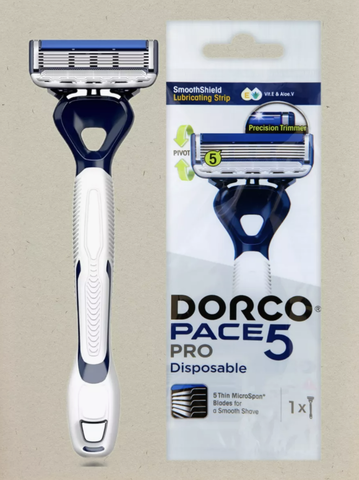 DORCO PACE5 PRO однораз.станок 1шт. 5лезвий+1лезвие-триммер, плав.головка, увл.полоса (Ю.Корея) (Dorco)