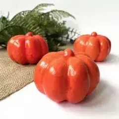 №2 Тыква гладкая, осенний декор, диаметр 9 см., набор 3 шт.